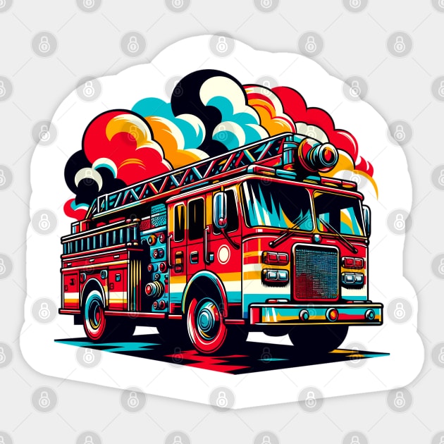 Fire Truck Sticker by Vehicles-Art